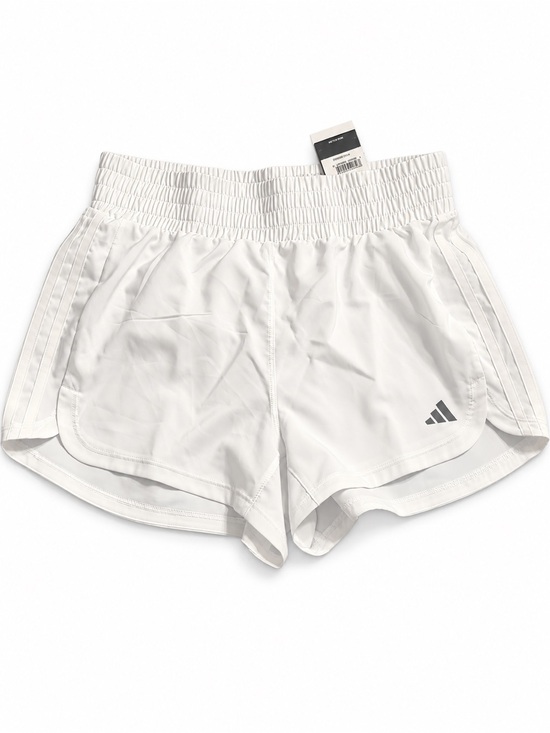 adidas Pants - adidas White Athletic 3-Stripe Women's Running Shorts